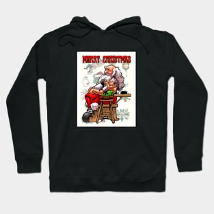 Santa Gets a Tattoo Hoodie